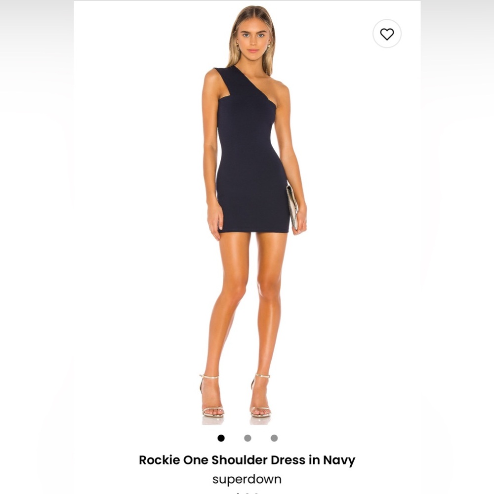 Superdown Rockie One Shoulder Navy Dress